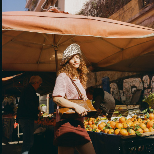 Envelope torebka M, karmelowy wzór krokodyla | Balagan Studio