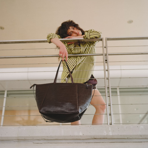 Ima Bag XL, brown croco | Balagan Studio