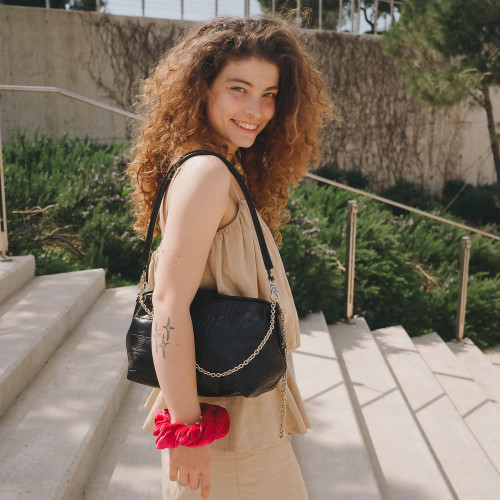 Rofe Bag L, black croco | Balagan Studio