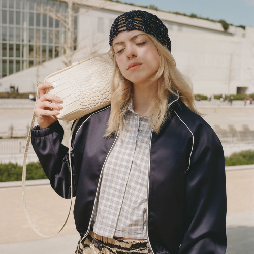 Rofe Bag M, cream croco| Balagan Studio