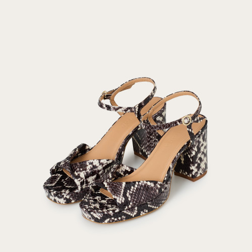 Bianca sandały, brązowy wzór pytona | Balagan Studio