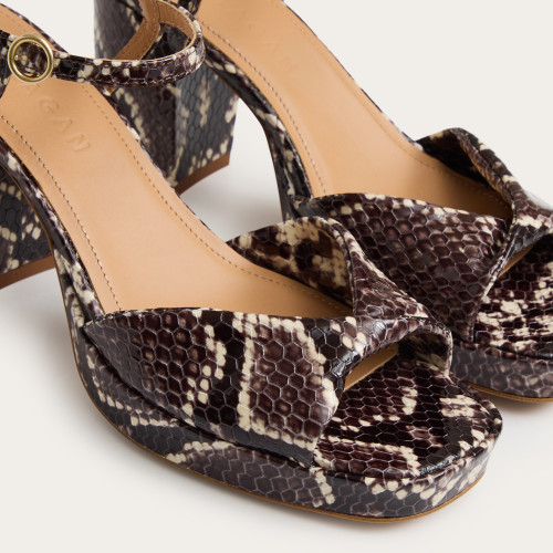 Bianca Sandals, brown python pattern | Balagan Studio