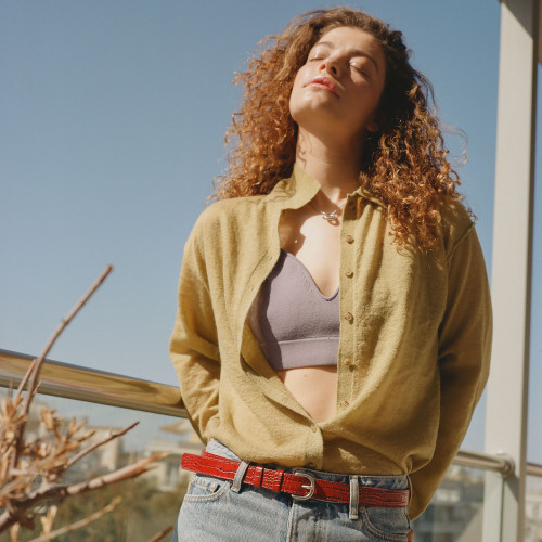 Belt №6, red croco | Balagan Studio