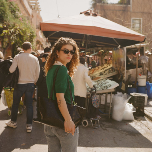 Ishti Bag L, brown croco | Balagan Studio