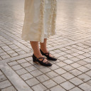 Ginger Heels, brown python pattern