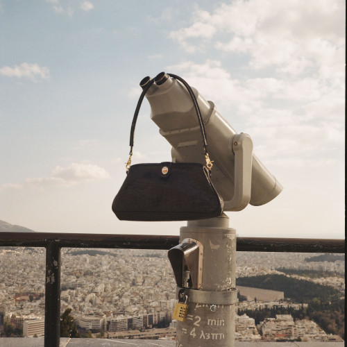 Rofe Vintage Bag M, black croco | Balagan Studio