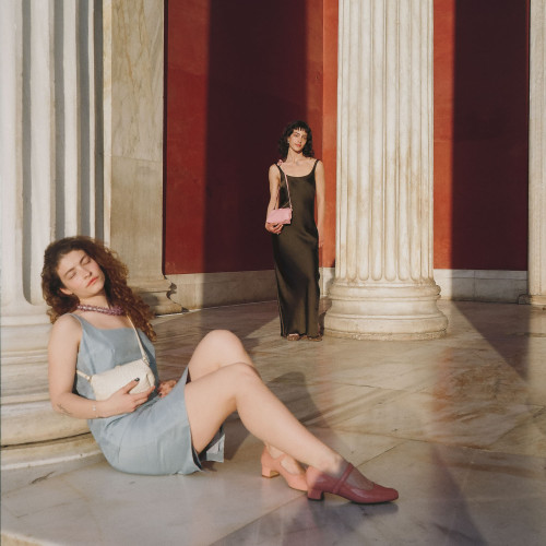 Dora Low Heels, apricot gloss | Balagan Studio