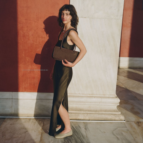 Baguette Bag M, brown velvet | Balagan Studio