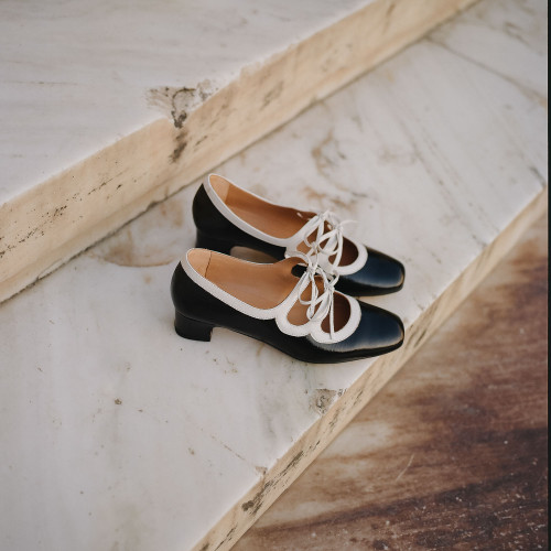Greta Heels, black & white gloss | Balagan Studio
