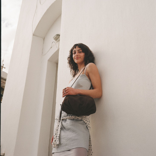 Plis Bag M, brown velvet | Balagan Studio