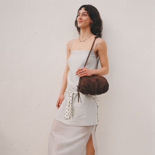 Plis Bag M, brown velvet | Balagan Studio