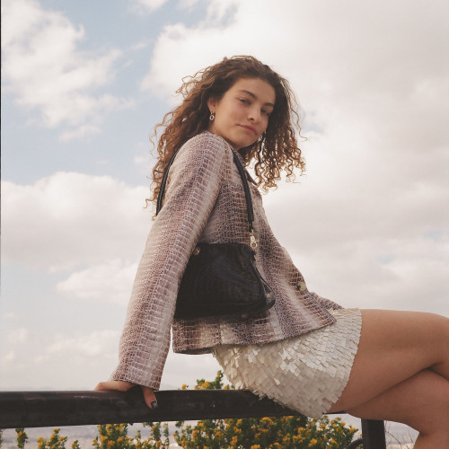 Rofe Vintage torebka M, czarny wzór krokodyla | Balagan Studio