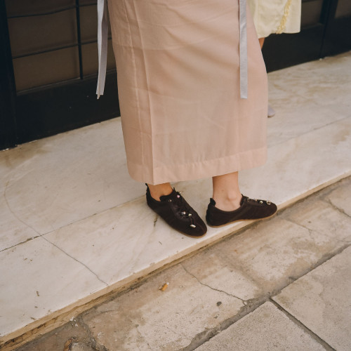 Gent Sneakers, dark chocolate velvet | Balagan Studio