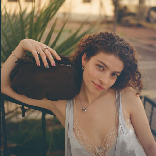 Plis Bag M, brown velvet | Balagan Studio