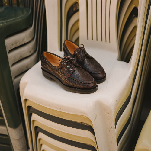 Yacht Flats, brown croco | Balagan Studio