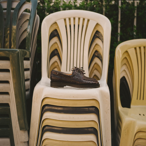 Yacht Flats, brown croco | Balagan Studio