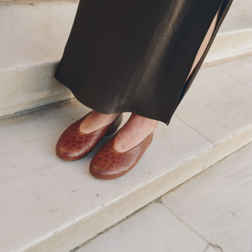Opera Ballerina, brown alligator pattern | Balagan Studio