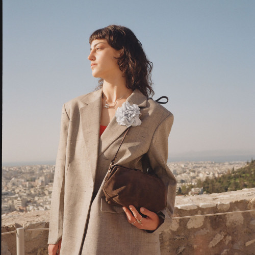 Rofe torebka M, brązowy welur | Balagan Studio