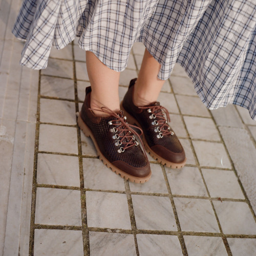 Dolomiti Flats, brown croco| Balagan Studio