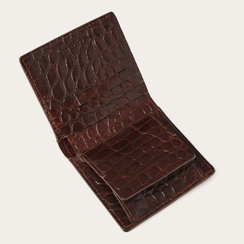 Adon portfel, brązowy wzór krokodyla | Balagan Studio