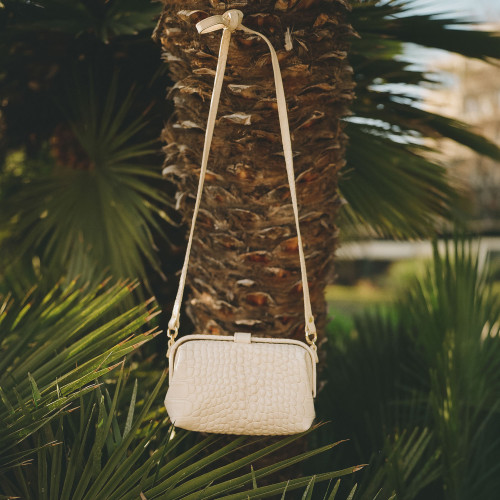 Rofe Bag S, cream croco | Balagan Studio