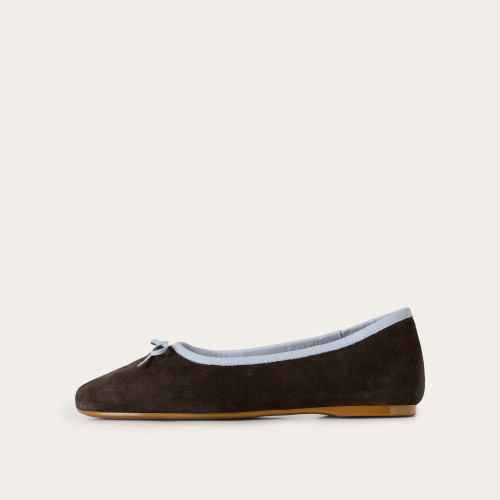 Marie baleriny, czekoladowy brąz welur | Balagan Studio