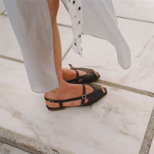 Athena Sandals, brown python pattern | Balagan Studio