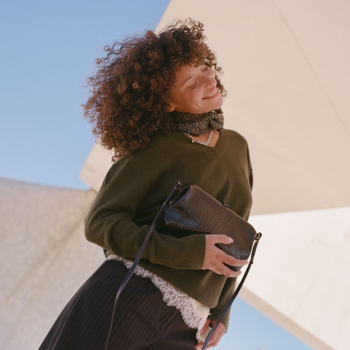 Rofe Bag M, brown croco | Balagan Studio