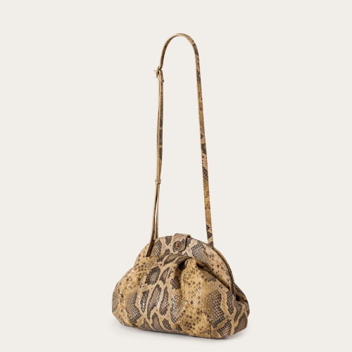 Tola Bag M, beige python pattern | Balagan Studio
