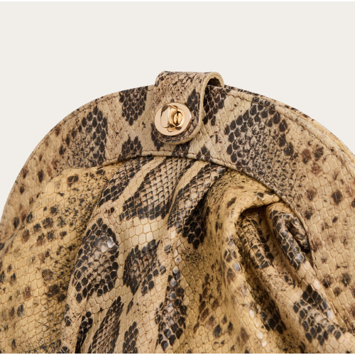 Tola Bag M, beige python pattern | Balagan Studio