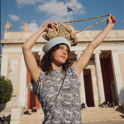 Tola Bag M, beige python pattern | Balagan Studio