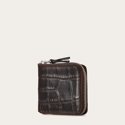 Kis portfel, brązowy wzór krokodyla | Balagan Studio