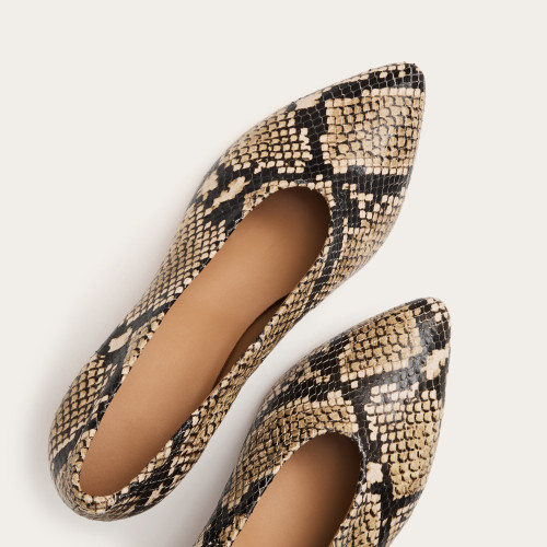 Schpitz Heels, brown python pattern | Balagan Studio