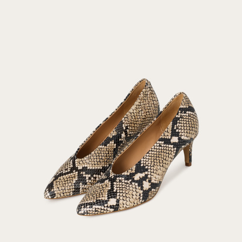 Schpitz czółenka, brązowy wzór pytona | Balagan Studio