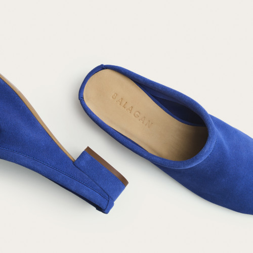 Clementine Slides, cornflower velvet | Balagan Studio