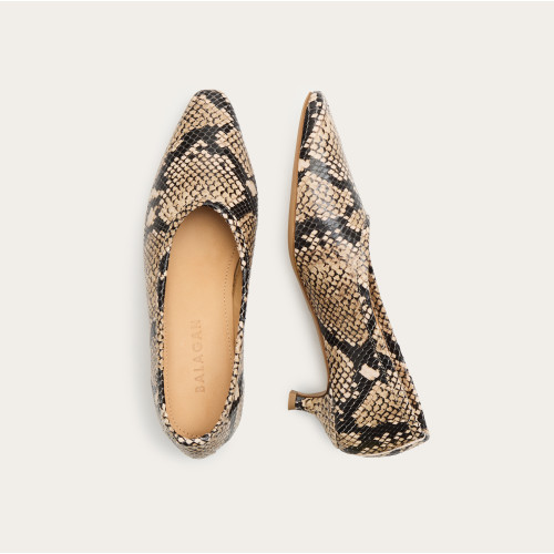 Basel Pumps, brown python pattern | Balagan Studio