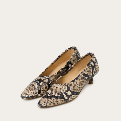 Basel Pumps, brown python pattern | Balagan Studio