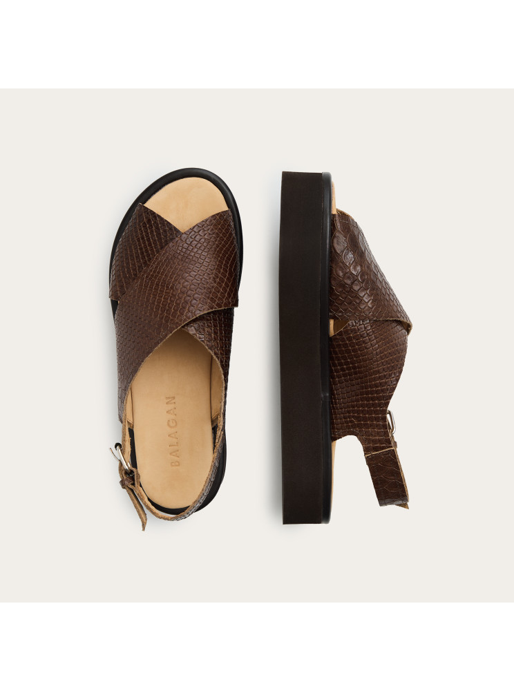 Sheikh Sandals, caramel croco | Balagan Studio