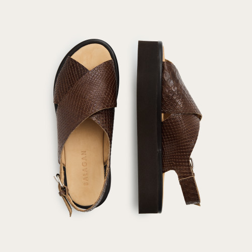 Sheikh Sandals, caramel croco | Balagan Studio