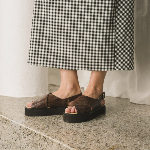 Sheikh Sandals, caramel croco | Balagan Studio