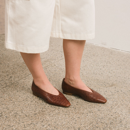 Mila Ballerina, brown alliagtor pattern | Balagan Studio