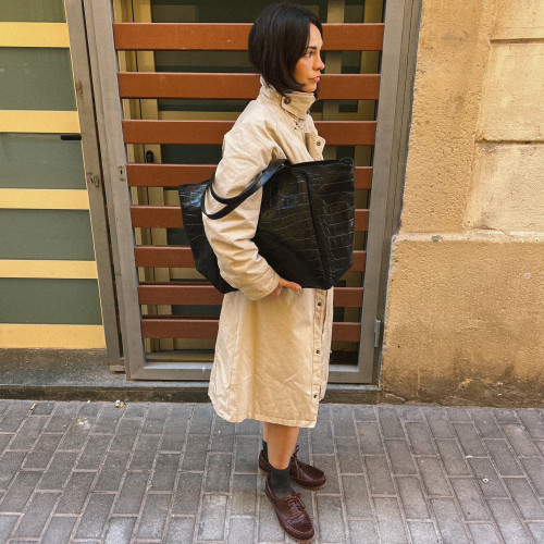 Ima torebka XL, czarny wzór krokodyla | Balagan Studio