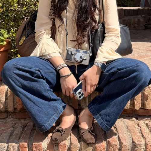 Prima baleriny, czekoladowy brąz welur | Balagan Studio