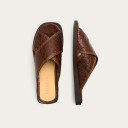 Axel slides, brown alligator pattern