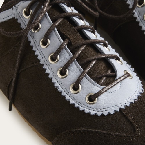 Milano sneakersy, czekoladowy brąz welur | Balagan Studio