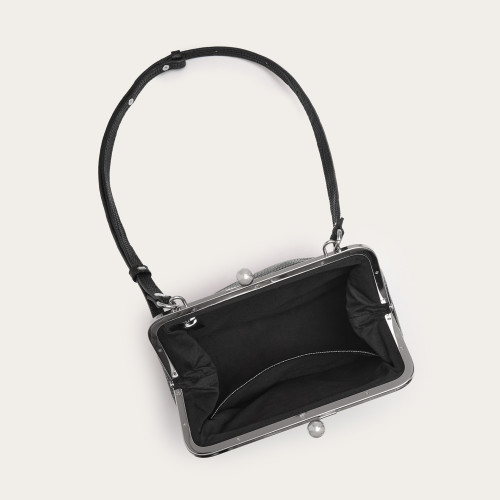 Lavinia Bag M, black lizard pattern | Balagan Studio