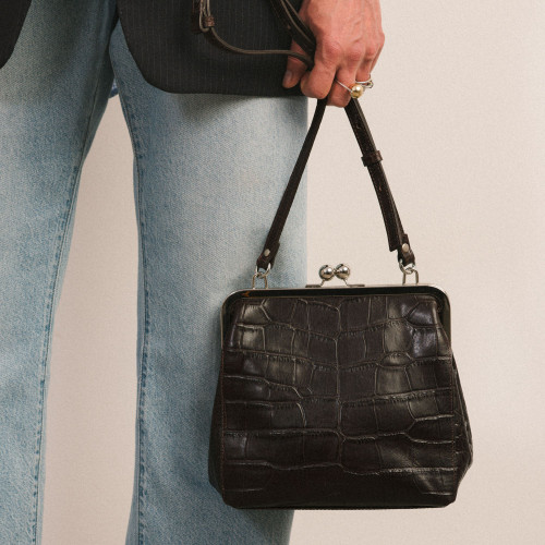 Lavinia Bag M, brown croco | Balagan Studio
