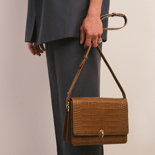 Jubilee Bag torebka M, karmelowy wzór krokodyla | Balagan Studio
