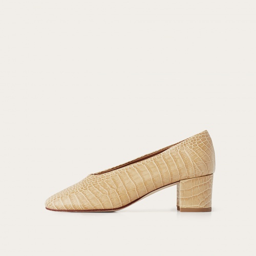 Leilot Heels, beige croco OUTLET | Balagan Studio