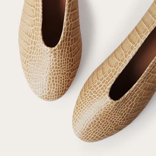 Leilot Heels, beige croco OUTLET | Balagan Studio